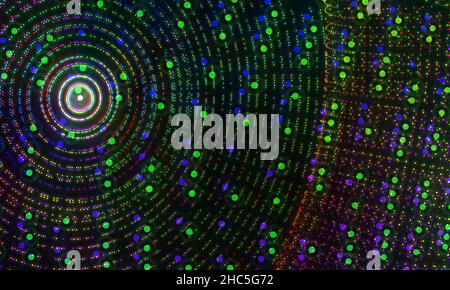 Abstrakter Hintergrund einer Welle mit sich bewegenden Punkten und Linien Stockfoto