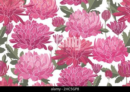 Florales Vektor-Nahtloses Muster. Zarte rosa Herbstchronen. Stock Vektor