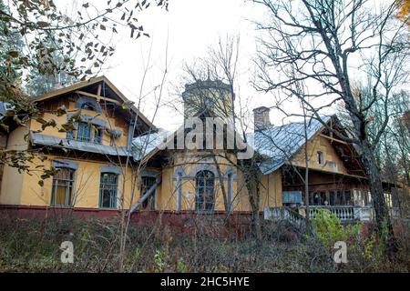 Manor Turliki, erbaut 1899-1901. Auch bekannt als Dacha Morosowoi (Morosowskaja), das Haus von Wiktor Petrowitsch Obninskiy. Obninsk, Kaluzhskiy, Rus Stockfoto