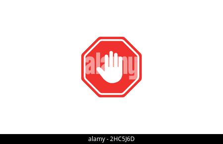 Vektorgrafik Stoppschild, rotes Stoppsymbol Stock Vektor