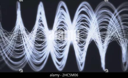 Abstrakter Hintergrund mit Animation von bewegter Wellenseide oder Energie. Hintergrund der wunderschönen sanften Luftwellen in Zeitlupe. Nahtlose Animation der Wellenform Stockfoto