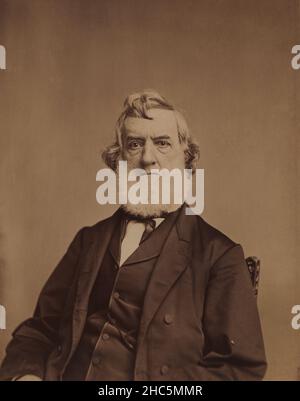 Gideon Welles (1802-1878), US-Navy-Sekretär 1861-69, Halblanges Porträt, Mathew B. Brady, 1865 Stockfoto