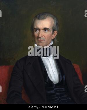 James K. Polk (1813-1894), 11th Präsident der Vereinigten Staaten 1845-49, halblange Porträt, Öl auf Leinwand Gemälde, George Peter Alexander Healy, 1846 Stockfoto