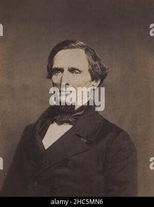 Jefferson Davis (1808-1889), amerikanischer Politiker, diente während des amerikanischen Bürgerkrieges als Präsident der Konföderierten Staaten, Senator des Staates Mississippi und Kongressabgeordneter vor dem amerikanischen Bürgerkrieg, US-Außenminister unter Franklin Pierce, halblanges Porträt, Jesse H. Whitehurst, 1857 Stockfoto