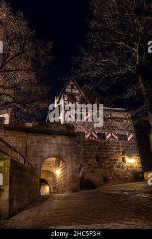 Nürnberger Empirialburg bei Winterwetter Stockfoto