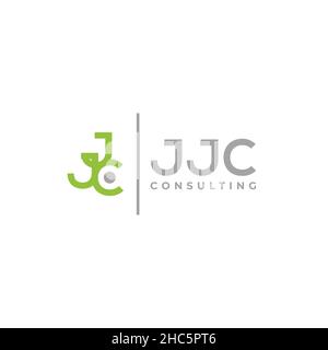 Modernes flaches, anfängliches JJC CONSULTING-Logo-Design Stock Vektor
