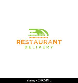 Modernes flaches, schlichtes LOGO für DIE LIEFERUNG VON RESTAURANTS Stock Vektor