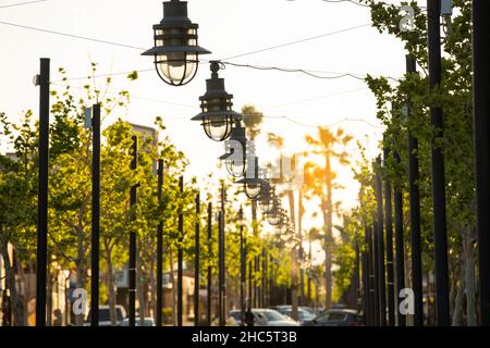Blick auf die Innenstadt von Lancaster, Kalifornien, USA. Stockfoto