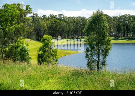 Malerische Landschaft rund um den See Samsonvale, Queensland, Australien Stockfoto