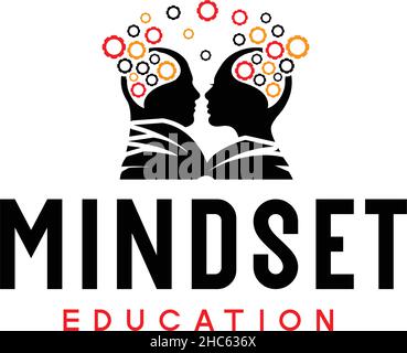 Bunte DENKWEISE BILDUNG Mensch denken Logo-Design Stock Vektor
