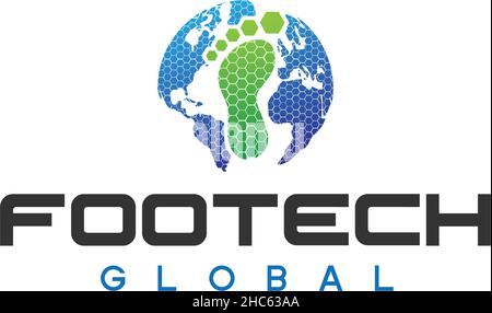Farbenfrohes HEXAGON-Logo mit BODENERDE-TECHNOLOGIE Stock Vektor