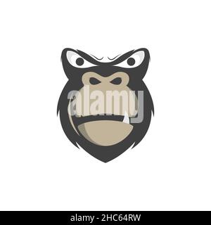 Cool Gesicht Gorilla moderne bunte Logo Design Vektor Grafik Symbol Symbol Zeichen Illustration kreative Idee Stock Vektor