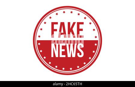 Gefälschte Nachrichten Gummistempel. Rote Fake News Gummi Grunge Stempel Siegel Vektor Illustration - Vektor Stock Vektor
