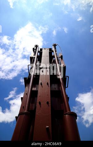 Großer alter Schafwolle Pressmotor auf Teneriffa Brisbane Australien Stockfoto