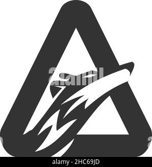 Wolf Initial Eine Illustration Icon-Marke isoliert Stock Vektor