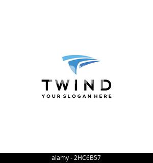Modernes flaches, farbenfrohes TWIND-Couple-Logo Stock Vektor