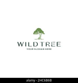 Modernes DESIGN MIT WILDBAUMPFLANZEN und Blattstiel Stock Vektor