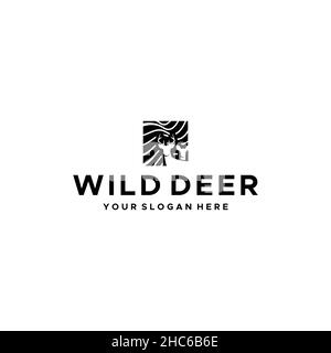 Minimalistisches Design WILDWILDGEWEIH Logo-Design Stock Vektor