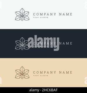 Minimalistisch elegante Logo-Vorlage und Strichkunst-Ikone Stock Vektor