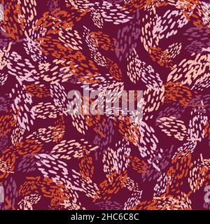 Gepunktete Blattformen werfen nahtlose Vektor-Muster Stock Vektor