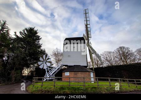 Cromer Windmill stammt aus dem späten 17th. Jahrhundert in Hertfordshire, Großbritannien Stockfoto