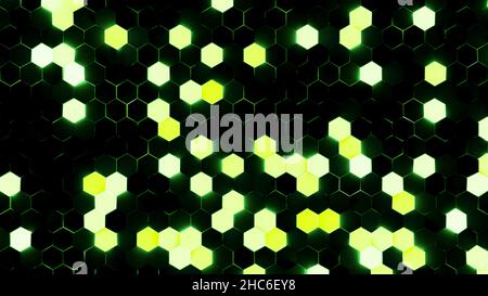 Abstrakter Hintergrund aus hellem Sechseck. 3D Rendern. Premium-Foto Stockfoto
