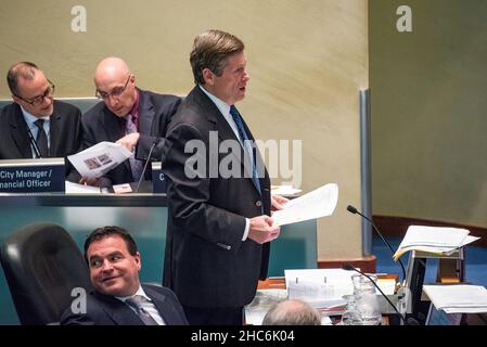 Toronto, Kanada - 9. Dezember 2015: Szenen aus dem Protest der Taxifahrer gegen Uber X. Stockfoto