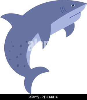 Gefährlicher Seefeind-Charakter isoliert auf Weiß Stock Vektor