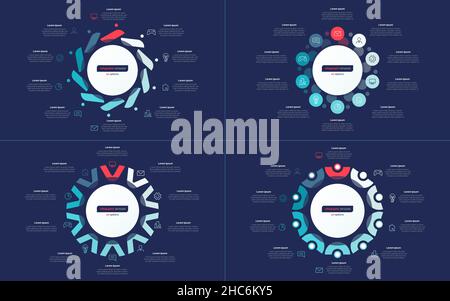 Zehn Optionen Kreis Infografik Design-Vorlagen. Vektorgrafik Stock Vektor