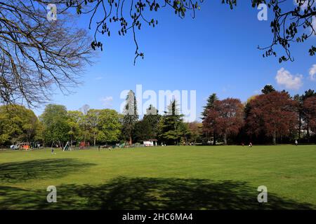 Blick über Priors Close Park, Melton Mowbray, Leicestershire, England; Großbritannien; VEREINIGTES KÖNIGREICH Stockfoto