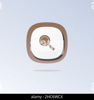 Lupensymbol 3D. Symbole Web, Logo, Schaltfläche. 3D Vektorgrafiken. Konzept für Favicon, App Icon, Webbanner, Logo Stock Vektor