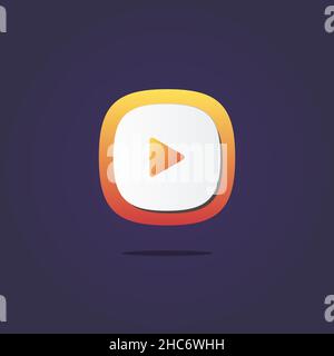 Symbol für Wiedergabetaste 3D. Symbole Web, Logo, Schaltfläche. 3D Vektorgrafiken. Konzept für Favicon, App Icon, Webbanner, Logo Stock Vektor
