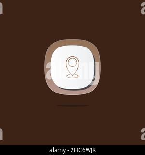 Position Pin-Zeichen 3D Symbol. Symbole Web, Logo, Schaltfläche. 3D Vektorgrafiken. Konzept für Favicon, App Icon, Webbanner, Logo Stock Vektor