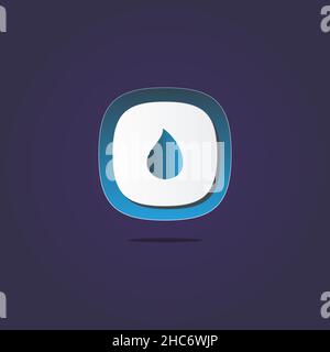 Waterdrop 3D-Symbol. Symbole Web, Logo, Schaltfläche. 3D Vektorgrafiken. Das Konzept ist für Favicon, App-Icon, Web-Banner, Logo Stock Vektor