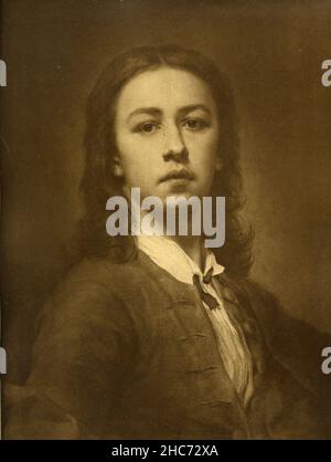 Selbstporträt, Gemälde des deutschen Künstlers Anton Raphael Mengs, München 1897 Stockfoto