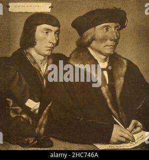 Porträt von Sir Thomas Godsalve und seinem Sohn, Gemälde des deutschen Künstlers Hans Holbein dem Jüngeren, München 1897 Stockfoto