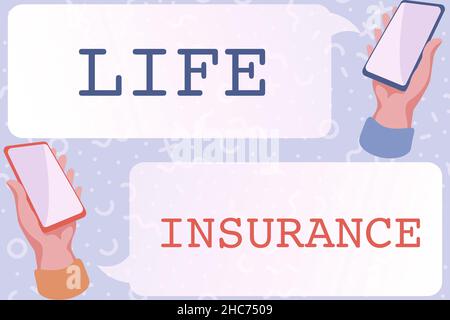 Schreiben Anzeige Text Lebensversicherung. Geschäftskonzept Zahlung von Todesleistungen oder Verletzungen Begräbnis oder medizinischer Anspruch Abstract Typing Scientific Stockfoto