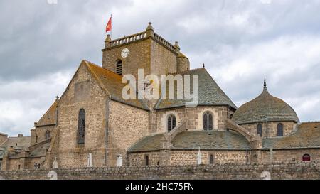 Barfleur, kleine Stadt in der Normandie, die Kirche Saint-Nicolas Stockfoto