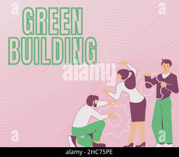 Konzeptionelle Darstellung Green Building. Geschäftsansatz Eine Struktur, die umweltverträglich ist Nachhaltige Darstellung Einer Group Holding Spur Stockfoto
