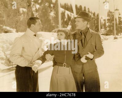 Die amerikanischen Schauspieler Claudette Colbert, Melvyn Douglas und Robert Young in dem Film I met him in Paris, USA 1937 Stockfoto