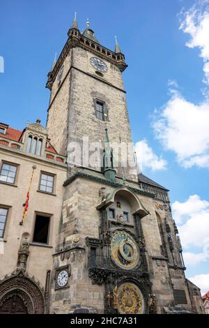 Astronomische Uhr in Prag, Tschechische Republik Stockfoto