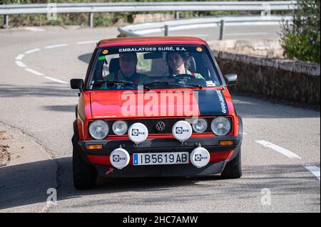Barcelona, ​​Spain; 23. Oktober 2021: Volkswagen Golf GTI Mk2 Rallye Platja D'Aro Historic Catalunya Stockfoto