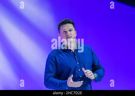 Johannesburg, Südafrika - 21. August 2018: Ex-Cricket-Kapitän Graeme Smith auf der Bühne der Think Sales Convention Stockfoto