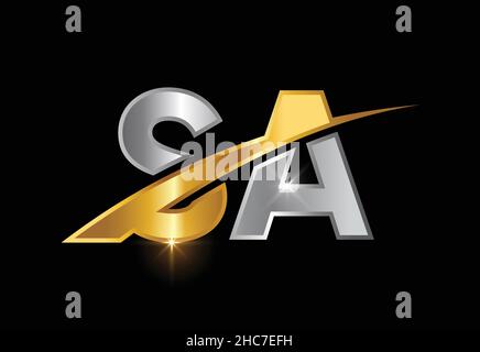 Initial Monogram Letter S A Logo Design Vektor-Vorlage. Grafisches Alphabet-Symbol Für Corporate Business Identity Stock Vektor