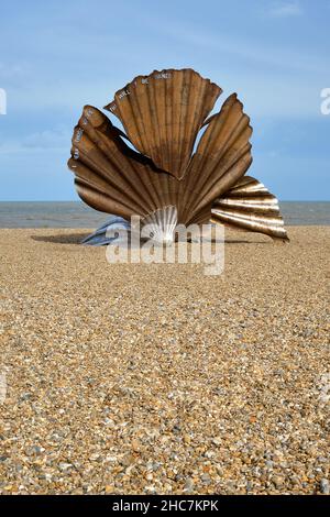 Die Scallop Aldeburgh Beach-Porträtansicht Stockfoto