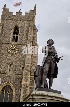 Statue von Thomas Gainsborough Sudbury Stockfoto