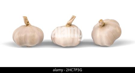 Kaffee Knoblauch isoliert auf weißem Hintergrund - 3D Render Stockfoto