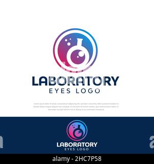 Laboraugen-Logo Moderne Illustration mit Optik oder Vorlagen, Symbolen, Ikonen, Design-Illustrationen Stock Vektor