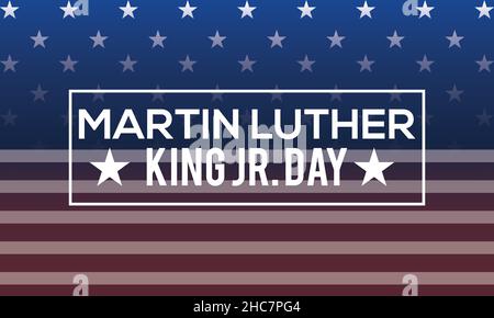 Januar 17 - MLK Day. Design für Martin Luther King Jr. Day. Awareness-Vektor-Illustration für Banner, Poster, T-Shirt, Karte. Stock Vektor