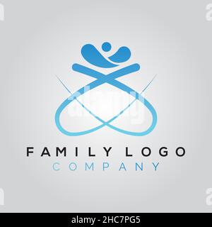 Familie Menschen Gesundheit Pflege Konzept Logo-Design. Stock Vektor